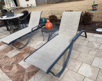 #77	 (2) chase lounge with adjustable back fabric  	 $200.00 
