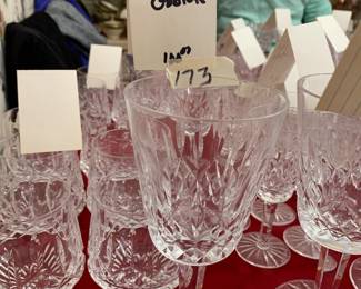 #173	crystal	waterford lismore 7 1/2 inch set of 6 water glasses	 $100.00 			

