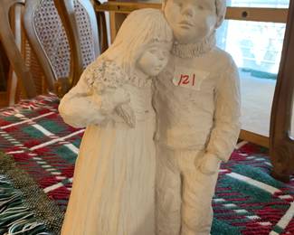#121	Vintage Austin Dee Crowley bright eyes boy an girl statue	 $25.00 
