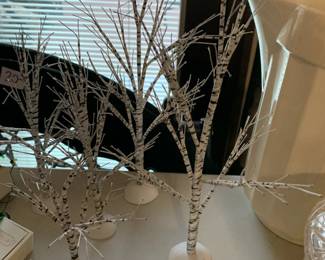 #128	Dept 56 Village Winter Birch Tree - Set of  5 	 $20.00 
