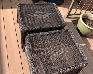 #70	Pair of Plastic Wicker End Tables (20 each)	 $40.00 
