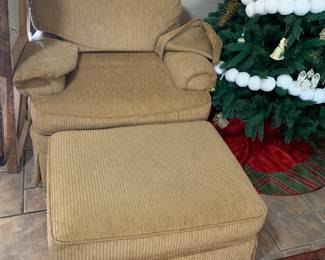 #22 "Wood mark" Club Chair w/loose back cushion. Tan Corduroy 	 $125.00 
#23 "Wood mark" Club Chair w/loose back cushion and ottoman. Tan Corduroy 	 $150.00 
