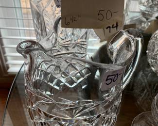 #174	waterford pitcher 6.5 inch	 $50.00 
