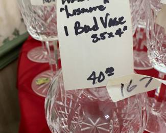 #167	Waterford Lismore 1 ball vase 3.5 x 4	 $40.00 
