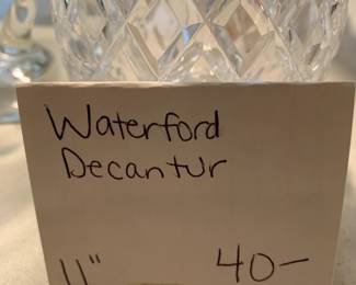 #129	waterford decanter 11 inches	 $40.00 
