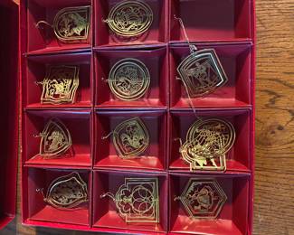 Gold plated vintage ornaments 