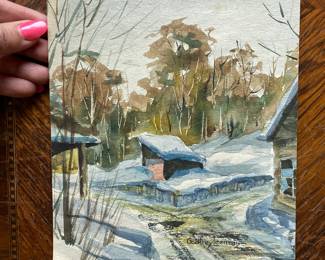 Watercolor original art by American artist J. Sullivan 