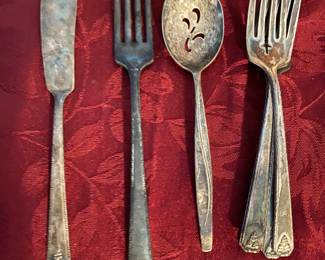Antique silver plated silverware 
