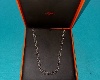 Chaine d'ancre LARGE MODEL STERLING SILVER TOGGLE NECKLACE