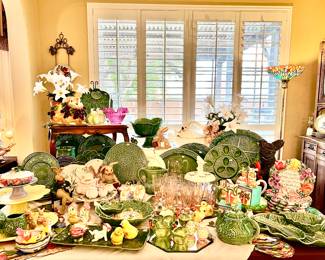 SOOO MUCH!  Tons of Portuguese Bordallo Pinheiro serving pieces!