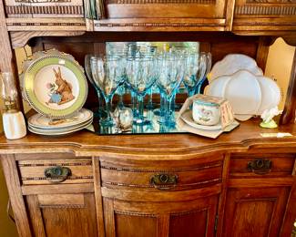 More glassware and plates!  Throw in some milk glass!