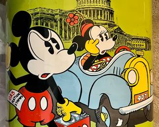 Vintage Mickey Mouse trash can.