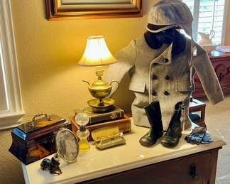 Love this vignette!  vintage boy's clothing!