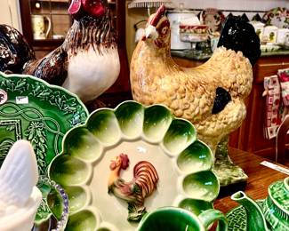 Deviled egg platter and Rooster and hen!