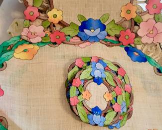 Madeira  floral runner, placemats and coasters.