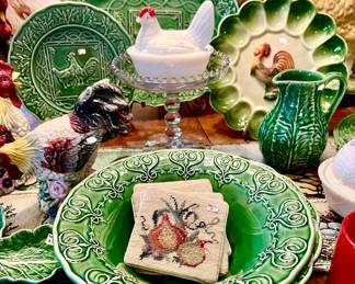 Fenton chicken milk glass.