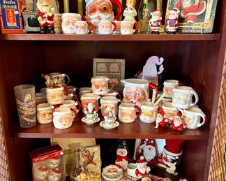 This cabinet is full of vintage Christmas.  