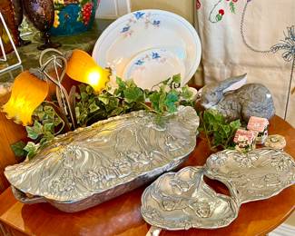 Arthur Court rabbit pewter pieces.