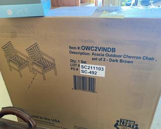 Brand New Acacia Outdoor Chairs, Brown