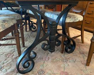 Wrought Iron Base Dining Room Table