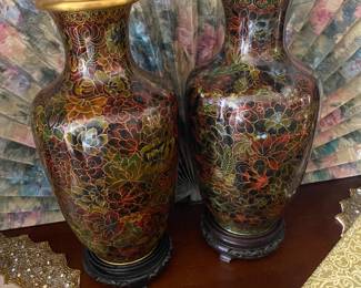 Cloisonne Pair of Vases