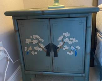 Painted Blue Nightstand Side Table
