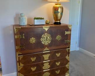 Brass Detail Pull Down Desk