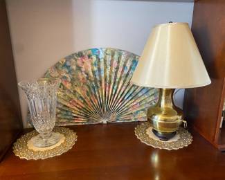 Waterford Vase 14inch, Brass Lamp