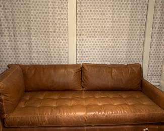 Honey leather two-piece sectional