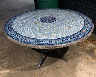 Round mosaic outdoor table