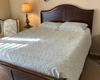 Queen Size Wooden Sleigh Bed