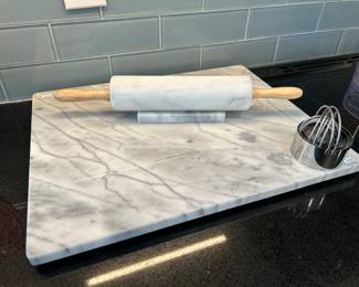 Marble Pastry Slab And Rolling Pin