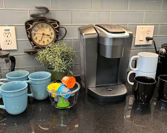 Keurig Coffee Maker and everything you need for that morning coffee!