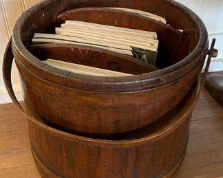 Antique Country Bucket/ Cask - Makes a great magazine organizer!