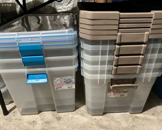 Large Assortment of Plastic Bins