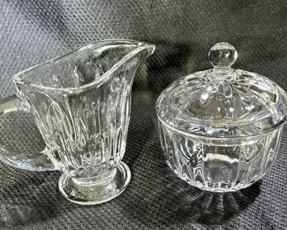 Glass Creamer and Sugar Jar