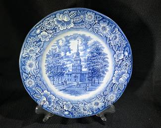  Liberty Blue  Independence Hall Dinner Plate