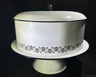 Metal Covered Pedestal Cake Plate 