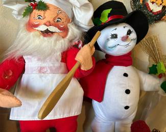 Vintage Annalee Santa and Snowman