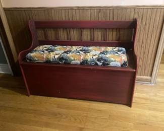 Rustic Pine Bench With Storage