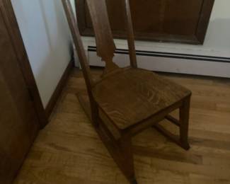 Solid Oak Sewing Rocker