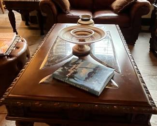 Closer view of the coffee table.