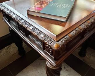 Beautifully tooled side table.