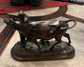 Isidore Bonheur bronze cow - signed