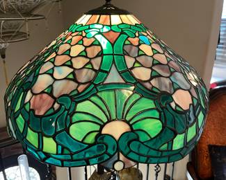 Close up of Tiffany style lamp