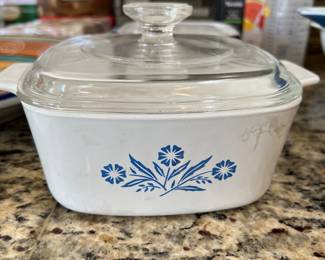 A few pieces of vintage corning wear at this sale