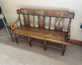 Hand-painted Antique Bench
