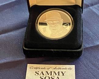 Sammy Sosa silver medallion 1 Troy Ounce silver