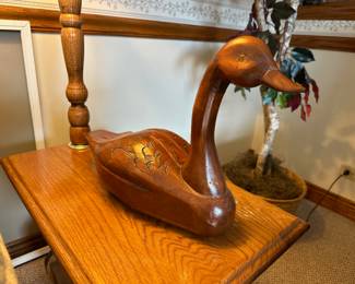 Wooden hand-carved Duck