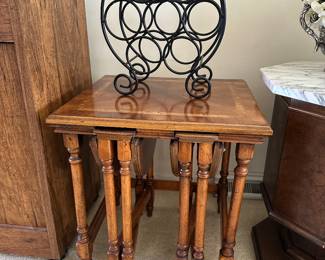 Vintage nesting tables  (1 square, 2 round)